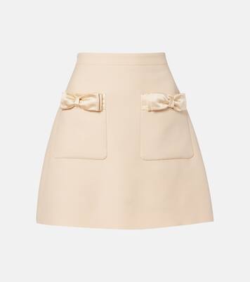 Minifalda de crepé couture con lazo | Valentino