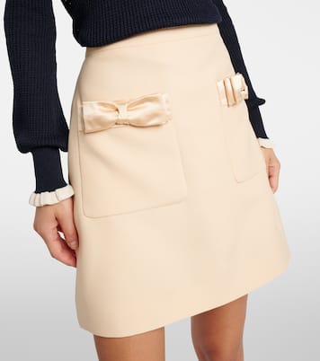 Minifalda de crepé couture con lazo | Valentino