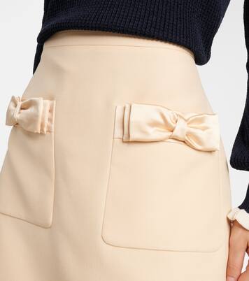 Minifalda de crepé couture con lazo | Valentino