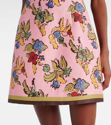 Robe en lin mélangé à fleurs | Alémais