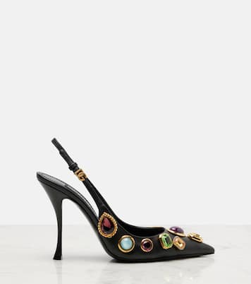 DG embellished leather slingback pumps | Dolce&Gabbana