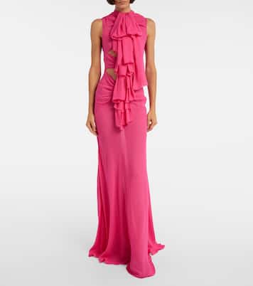Cutout ruffled jersey gown | Alaïa