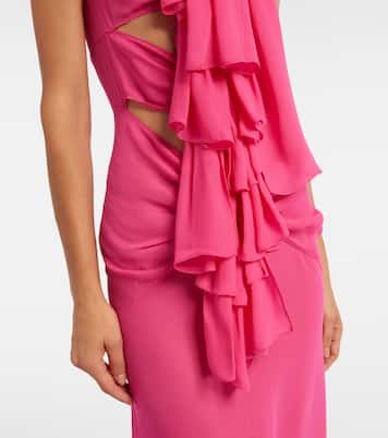 Cutout ruffled jersey gown | Alaïa