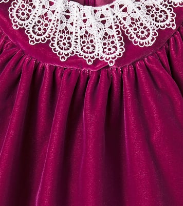 Baby Kleid aus Samt mit Spitze | Tartine et Chocolat