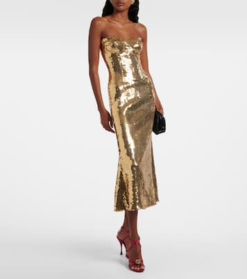 Vestido bustier con lentejuelas | Dolce&Gabbana