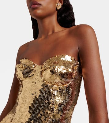 Vestido bustier con lentejuelas | Dolce&Gabbana