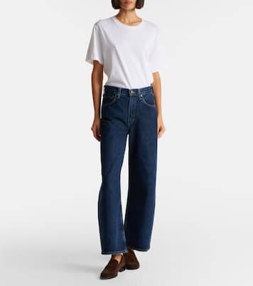 Low Curve cropped mid-rise barrel-leg jeans | Agolde