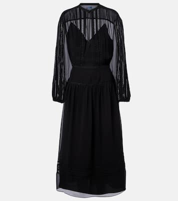 Lace-trimmed georgette midi dress | Polo Ralph Lauren