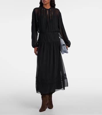 Lace-trimmed georgette midi dress | Polo Ralph Lauren