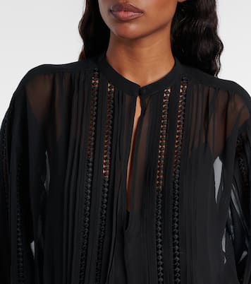Lace-trimmed georgette midi dress | Polo Ralph Lauren