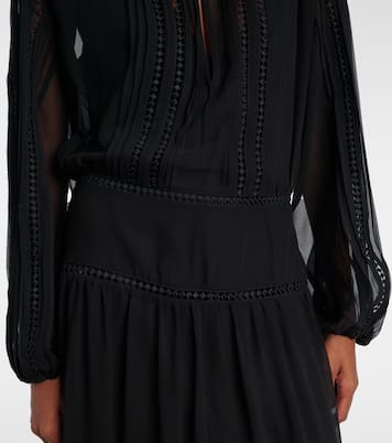 Lace-trimmed georgette midi dress | Polo Ralph Lauren