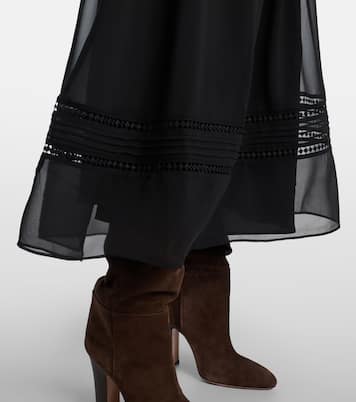Lace-trimmed georgette midi dress | Polo Ralph Lauren