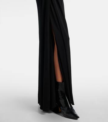 Cutout one-shoulder jersey crêpe gown | Bottega Veneta