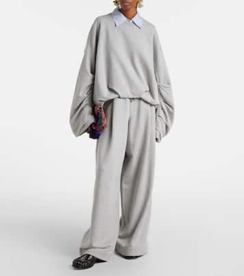 Draped cotton jersey sweatshirt | Dries Van Noten