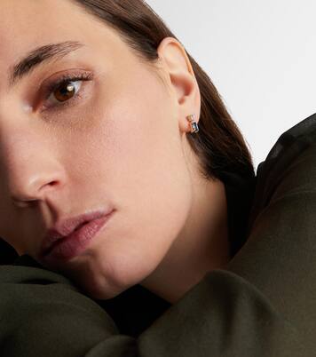 14kt gold (585/1000) earrings with diamonds and blue sapphires | Stone and Strand