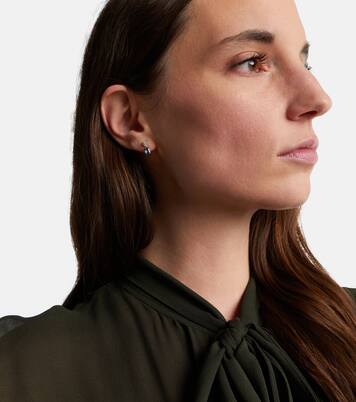 14kt gold (585/1000) earrings with diamonds and blue sapphires | Stone and Strand