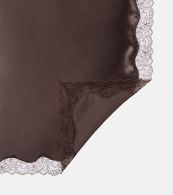 Lace-trimmed silk satin scarf | Magda Butrym