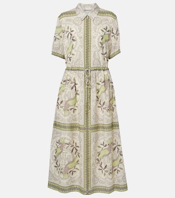 Printed silk and cotton midi dress | Tory Burch