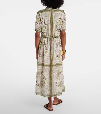 Printed silk and cotton midi dress | Tory Burch