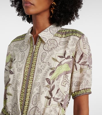 Printed silk and cotton midi dress | Tory Burch