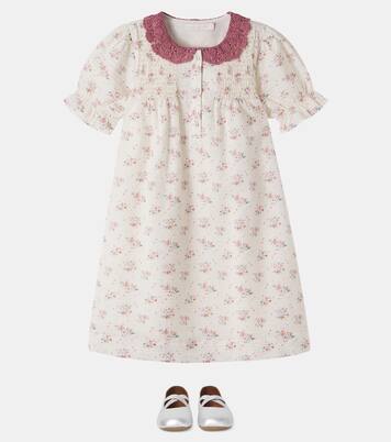 Loredana floral shirred cotton dress | C'era Una Volta