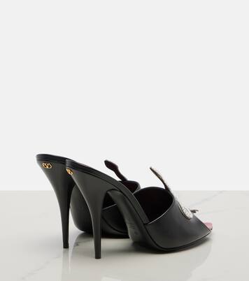 Cœur Vipère embellished leather mules | Valentino Garavani