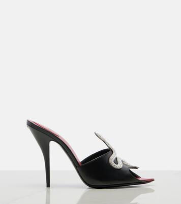 Cœur Vipère embellished leather mules | Valentino Garavani