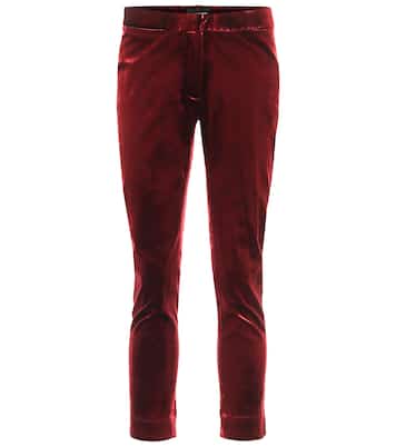 High-Rise-Hose aus Samt | Ann Demeulemeester