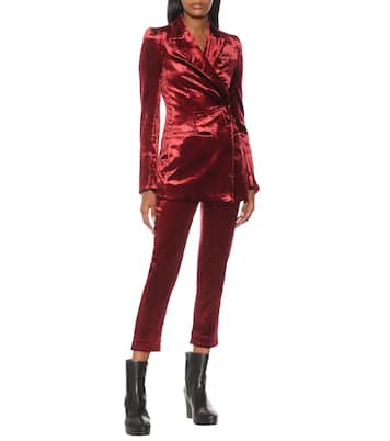 High-Rise-Hose aus Samt | Ann Demeulemeester