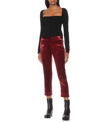 High-Rise-Hose aus Samt | Ann Demeulemeester