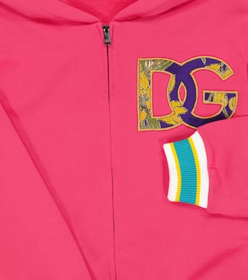Felpa in cotone con cappuccio e zip | Dolce&Gabbana Kids