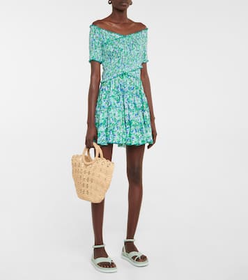 Soledad floral shirred minidress | Poupette St Barth