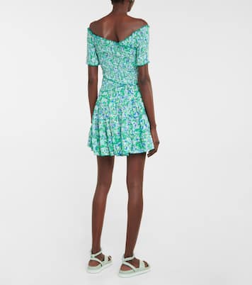 Soledad floral shirred minidress | Poupette St Barth