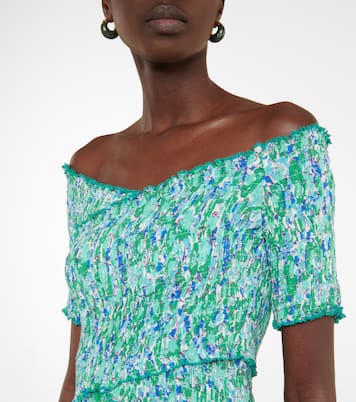 Soledad floral shirred minidress | Poupette St Barth