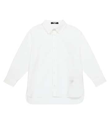 Camisa de algodón con logo | Balmain Kids