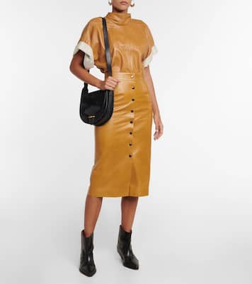 Falda midi Blehor de piel | Isabel Marant