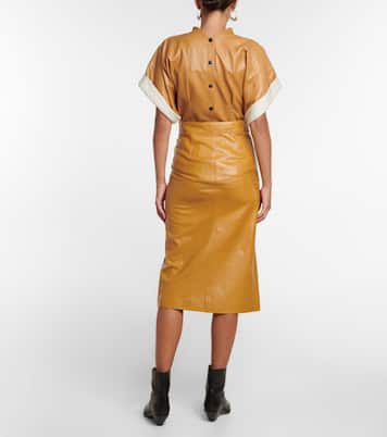 Falda midi Blehor de piel | Isabel Marant