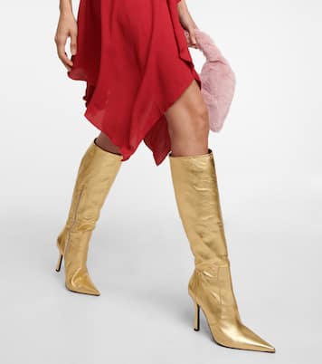 Botas altas de piel laminadas | Blumarine