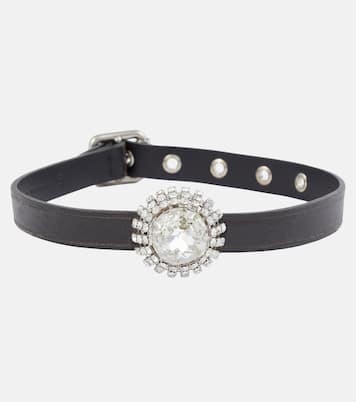 Choker in pelle con cristalli | Miu Miu