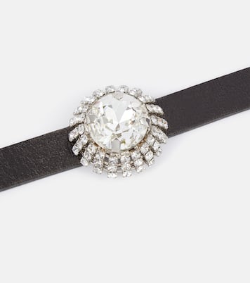 Choker in pelle con cristalli | Miu Miu