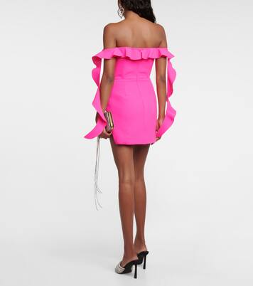 Ruffle-trimmed wool-blend minidress | David Koma