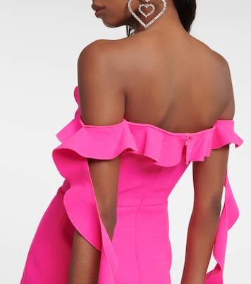 Ruffle-trimmed wool-blend minidress | David Koma