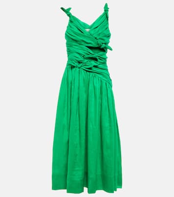 Abito midi Tiggy in lino con ruches | Zimmermann