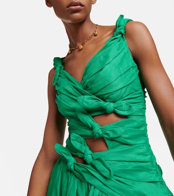 Abito midi Tiggy in lino con ruches | Zimmermann