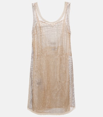 Crystal-embellished mesh minidress | Prada