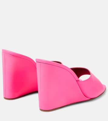 Lupita leather wedge mules | Amina Muaddi