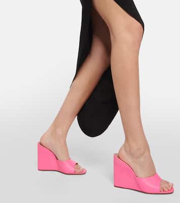 Lupita leather wedge mules | Amina Muaddi