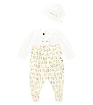 Baby - Tutina e berretto in cotone | Balmain Kids