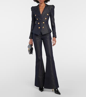 Flared Lurex® pinstripe jeans  | Balmain