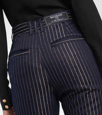 Flared Lurex® pinstripe jeans  | Balmain